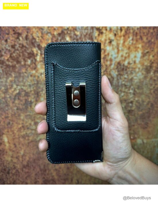 PU Leather Eyeglass Case with Metal Belt Clip & Card Pocket, Felt Lining main image 6
